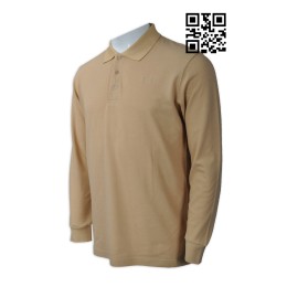 P741 來樣訂造Polo恤款式   設計長袖Polo恤款式  名牌扣  自訂淨色Polo恤款式   Polo恤製造商    米黃色 P741 來樣訂造Polo恤款式   設計長袖Polo恤款式  名牌扣  自訂淨色Polo恤款式   Polo恤製造商    米黃色